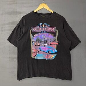 Vintage Old Town Saturday Nite Cruise Graphic T Shirt Men's Large Black 90s